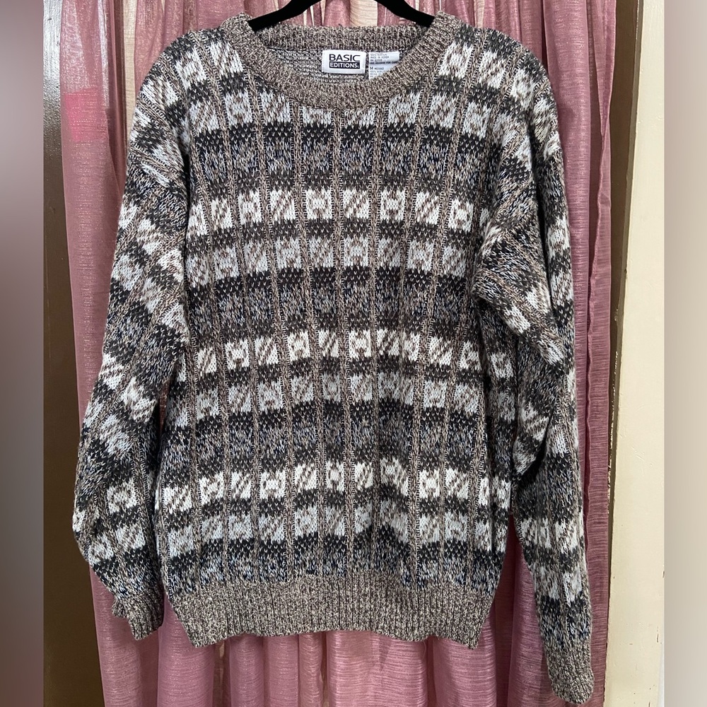 Vintage 90s Speckled Checkered Sweater